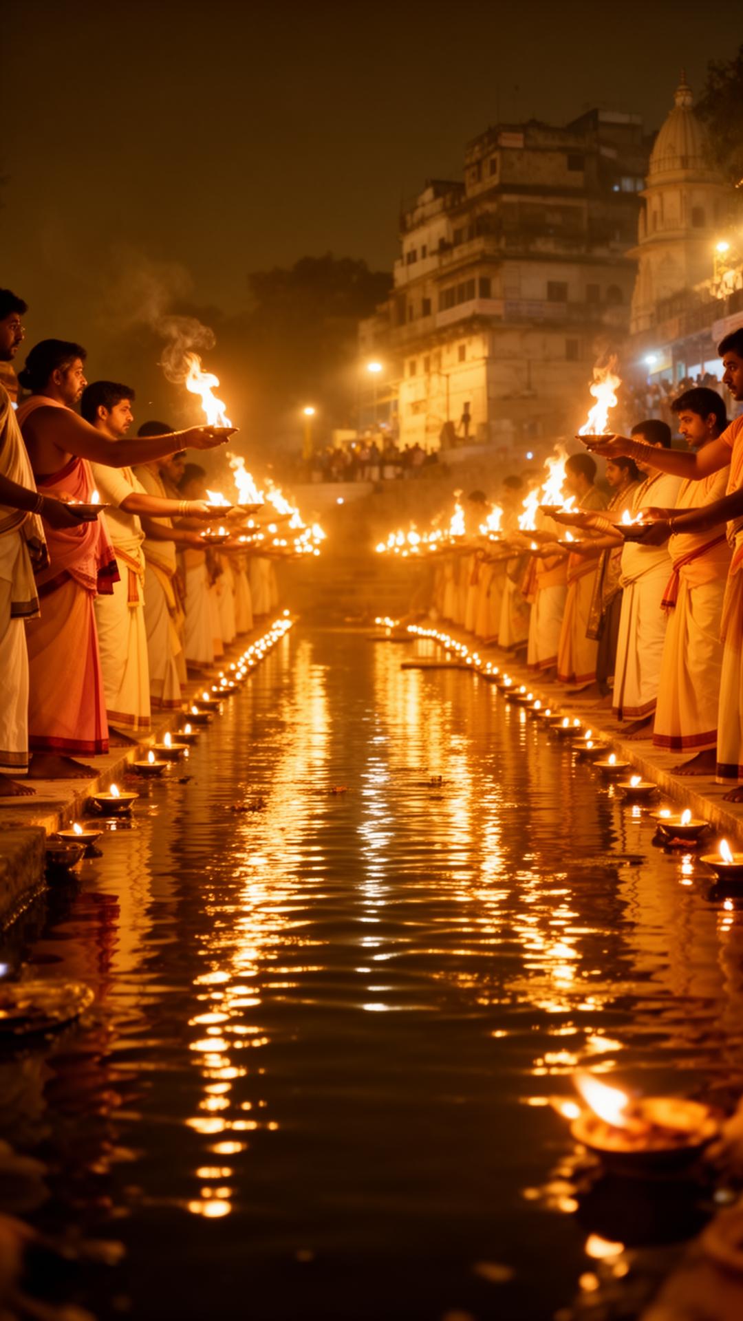 Night aarti on the Godavari