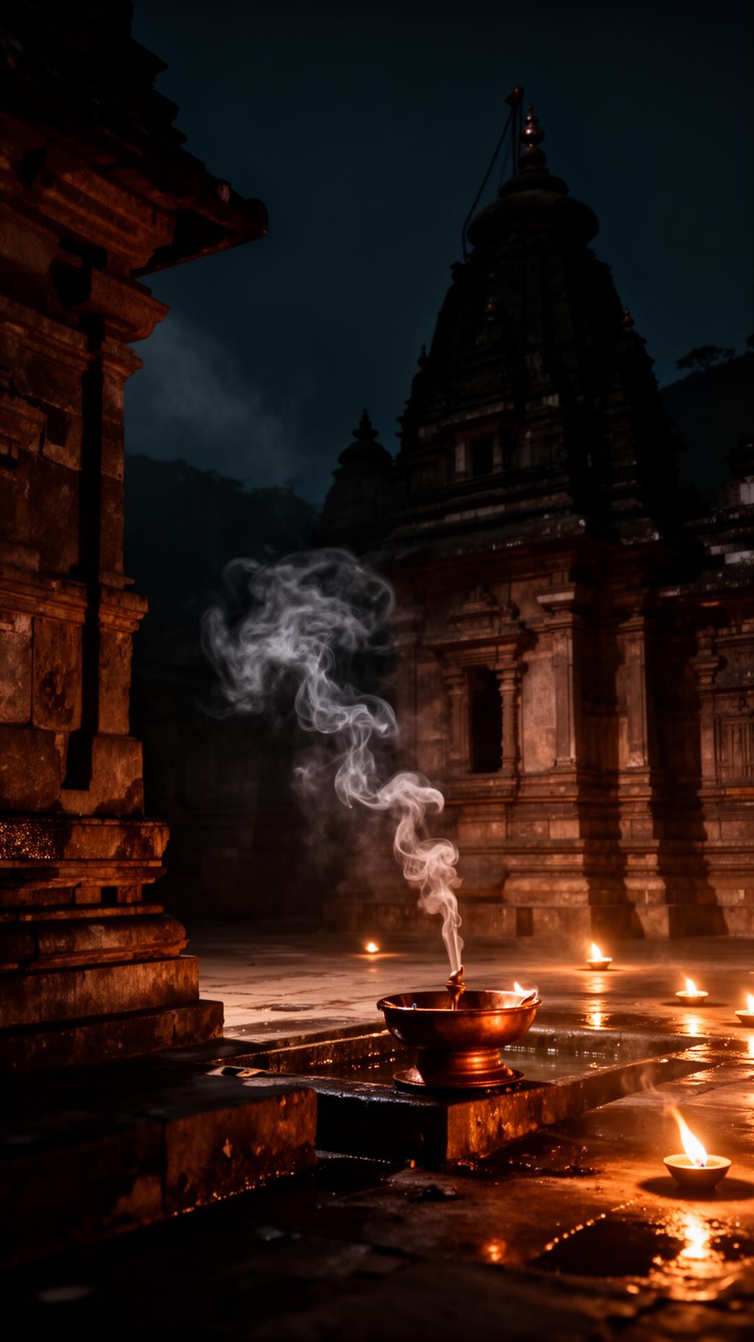 Trimbakeshwar temple at night